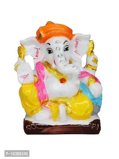 Om ssvmb9 Marble Ganesha Idol for Home Decor/Gift Ganesh Murti for Home Puja Temple Ganeshji Statue for Happiness Showpiece Figurine 3 Inch