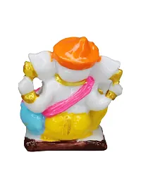 Om ssvmb9 Marble Ganesha Idol for Home Decor/Gift Ganesh Murti for Home Puja Temple Ganeshji Statue for Happiness Showpiece Figurine 3 Inch-thumb2