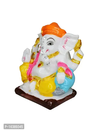 Om ssvmb9 Marble Ganesha Idol for Home Decor/Gift Ganesh Murti for Home Puja Temple Ganeshji Statue for Happiness Showpiece Figurine 3 Inch-thumb4