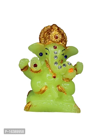 Om ssvmb9 Marble Ganesh Idol for Home Decor Ganesha Idol for Car Dashborad and Ganpati Statues for Living Room Ganesh ji Murti for Showpiece Figurine Home Decor Main Door Entrance(2.5x1.5x1 Inch)