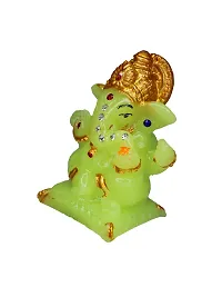 Om ssvmb9 Marble Ganesh Idol for Home Decor Ganesha Idol for Car Dashborad and Ganpati Statues for Living Room Ganesh ji Murti for Showpiece Figurine Home Decor Main Door Entrance(2.5x1.5x1 Inch)-thumb1