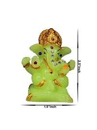 Om ssvmb9 Marble Ganesh Idol for Home Decor Ganesha Idol for Car Dashborad and Ganpati Statues for Living Room Ganesh ji Murti for Showpiece Figurine Home Decor Main Door Entrance(2.5x1.5x1 Inch)-thumb3