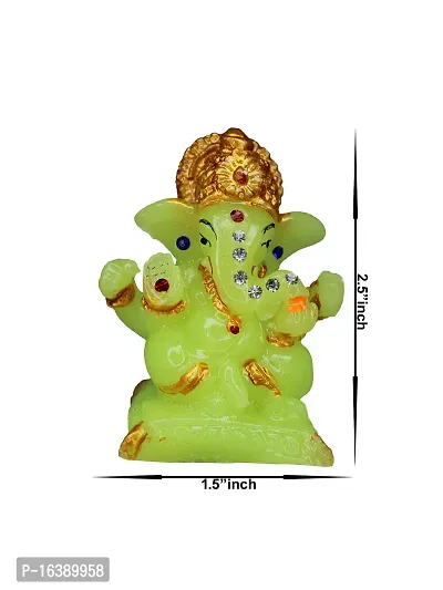 Om ssvmb9 Marble Ganesh Idol for Home Decor Ganesha Idol for Car Dashborad and Ganpati Statues for Living Room Ganesh ji Murti for Showpiece Figurine Home Decor Main Door Entrance(2.5x1.5x1 Inch)-thumb4