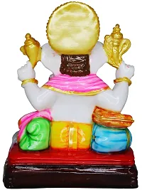 Om ssvmb9 Marble Ganesh/Ganesha/Ganesh ji Murti/Idol for Home Puja/Pooja Ghar and Study Room,Gifts Ganeshji Sitting Base Statue 8.5 Inch-thumb4