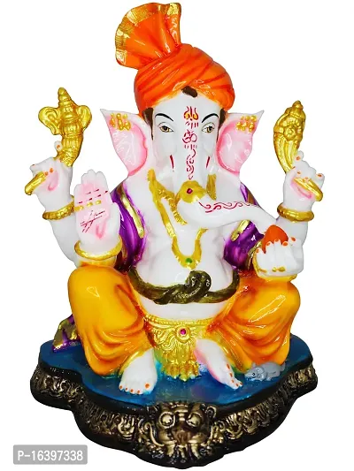 Om ssvmb9 Marble Ganesha/Ganeshji Murti for Home Decor Showpiece Figurine Ganpati Idol God of Success and Luck, Diwali Gifts Ganesh Statue Puja/Pooja 9 Inch