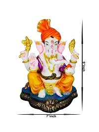 Om ssvmb9 Marble Ganesha/Ganeshji Murti for Home Decor Showpiece Figurine Ganpati Idol God of Success and Luck, Diwali Gifts Ganesh Statue Puja/Pooja 9 Inch-thumb1