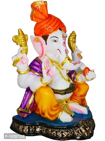 Om ssvmb9 Marble Ganesha/Ganeshji Murti for Home Decor Showpiece Figurine Ganpati Idol God of Success and Luck, Diwali Gifts Ganesh Statue Puja/Pooja 9 Inch-thumb5