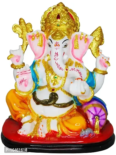 Om ssvmb9 Marble Ganesh Idol for Pooja Room Ganesha Statue for Home Decor Ganpati Idol God of Success and Luck Diwali Gifts Ganesh Murti for Home Puja 7.5 Inch