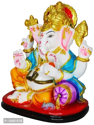 Om ssvmb9 Marble Ganesh Idol for Pooja Room Ganesha Statue for Home Decor Ganpati Idol God of Success and Luck Diwali Gifts Ganesh Murti for Home Puja 7.5 Inch-thumb3