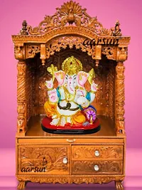 Om ssvmb9 Marble Ganesh Idol for Pooja Room Ganesha Statue for Home Decor Ganpati Idol God of Success and Luck Diwali Gifts Ganesh Murti for Home Puja 7.5 Inch-thumb3