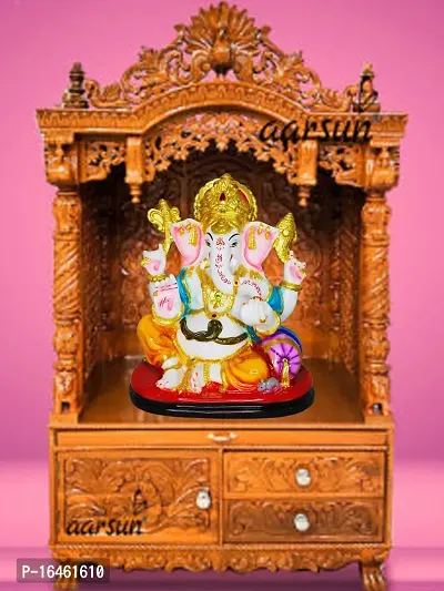 Om ssvmb9 Marble Ganesh Idol for Pooja Room Ganesha Statue for Home Decor Ganpati Idol God of Success and Luck Diwali Gifts Ganesh Murti for Home Puja 7.5 Inch-thumb4