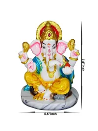 Om ssvmb9 Marble Ganesha/Ganeshji Murti for Home Decor Showpiece Figurine Ganpati Idol God of Success and Luck, Diwali Gifts Ganesh Statue Puja/Pooja 7.5 Inch-thumb1