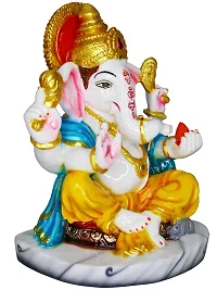 Om ssvmb9 Marble Ganesha/Ganeshji Murti for Home Decor Showpiece Figurine Ganpati Idol God of Success and Luck, Diwali Gifts Ganesh Statue Puja/Pooja 7.5 Inch-thumb4