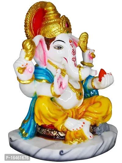 Om ssvmb9 Marble Ganesha/Ganeshji Murti for Home Decor Showpiece Figurine Ganpati Idol God of Success and Luck, Diwali Gifts Ganesh Statue Puja/Pooja 7.5 Inch-thumb5