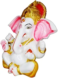 Om ssvmb9 Marble Ganesha/Ganeshji Murti for Home Decor Showpiece Figurine Ganpati Idol God of Success and Luck, Diwali Gifts Ganesh Statue Puja/Pooja 6.5 Inch-thumb3