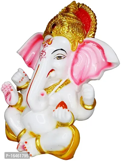 Om ssvmb9 Marble Ganesha/Ganeshji Murti for Home Decor Showpiece Figurine Ganpati Idol God of Success and Luck, Diwali Gifts Ganesh Statue Puja/Pooja 6.5 Inch-thumb4