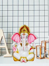 Om ssvmb9 Marble Ganesha/Ganeshji Murti for Home Decor Showpiece Figurine Ganpati Idol God of Success and Luck, Diwali Gifts Ganesh Statue Puja/Pooja 6.5 Inch-thumb4