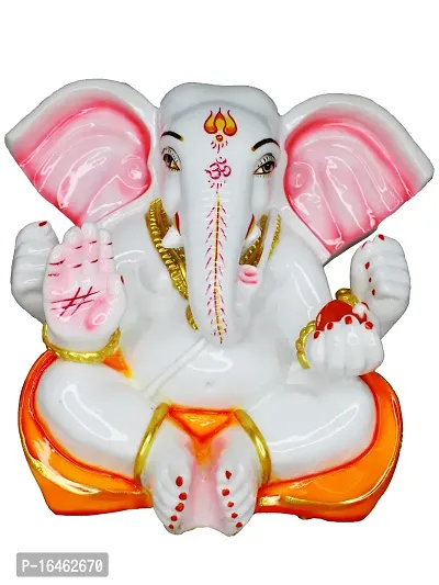 Om ssvmb9 Marble Ganeshji Murti for Pooja Room Living Room Ganesha Statue for Home Decor Ganesh Idol for Puja/Pooja Showpiece Figurine