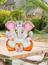 Om ssvmb9 Marble Ganeshji Murti for Pooja Room Living Room Ganesha Statue for Home Decor Ganesh Idol for Puja/Pooja Showpiece Figurine-thumb3