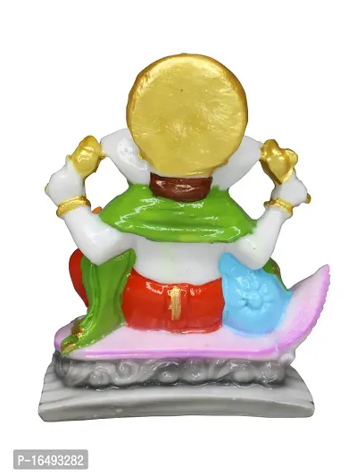 Om ssvmb9 Marble Ganesh Idol for Pooja Room Ganesha Statue for Home Decor Ganpati Idol for Success and Luck Diwali Gifts Ganesh Murti for Home Temple Puja (5 Inch, Multi Colour)-thumb5