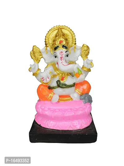 Om ssvmb9 Marble Ganesh Idol for Pooja Room Ganesha Statue for Home Decor Ganpati Idol for Success and Luck Diwali Gifts Ganesh Murti for Home Temple Puja (5.5 Inch, Multi Color)