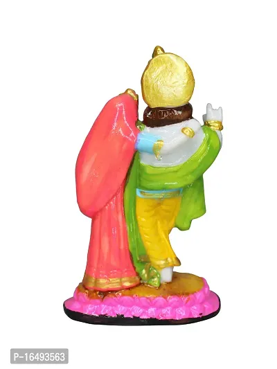 Om ssvmb9 Marble Radha Krishna Sculpture Idol/Statue/Murti for Puja, Car Dashborad, Meditation, Prayer, Office, Home Decor Gift Item/Product-Money, Good Luck, Love (6 Inch, Multi Colour)-thumb5