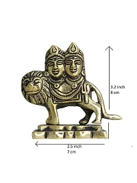 Om ssvmb9 Brass Chandi Chamunda/Durga Devi Idol/Statue MATA Rani Murti for Home Puja/Pooja Temple/Mandir (3.2 Inch, Gold Color)-thumb3