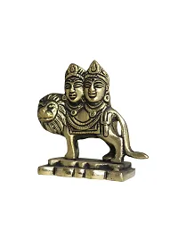 Om ssvmb9 Brass Chandi Chamunda/Durga Devi Idol/Statue MATA Rani Murti for Home Puja/Pooja Temple/Mandir (3.2 Inch, Gold Color)-thumb4