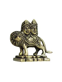 Om ssvmb9 Brass Chandi Chamunda/Durga Devi Idol/Statue MATA Rani Murti for Home Puja/Pooja Temple/Mandir (3.2 Inch, Gold Color)-thumb1