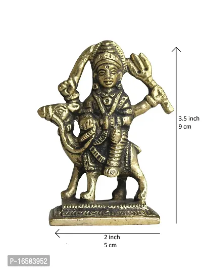 Om ssvmb9 Brass Dasa/Dasha MATA/Momai Maa/Durga Murti/Idol/Statue for Home Puja/Pooja Temple/Mandir (3.5 Inch, Gold Color)-thumb2