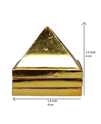 Om ssvmb9 Brass Vastu Pyramid That Spreads Positive Vibes, 3 Layer Metal Pyramid for Home and Office Feng Shui Products North-West Vaastu Dosh Nivaran Piramid (1.5 x 1.5 x 2 Inch, Gold Color)-thumb1