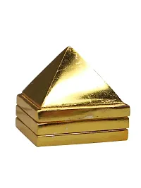 Om ssvmb9 Brass Vastu Pyramid That Spreads Positive Vibes, 3 Layer Metal Pyramid for Home and Office Feng Shui Products North-West Vaastu Dosh Nivaran Piramid (1.5 x 1.5 x 2 Inch, Gold Color)-thumb2