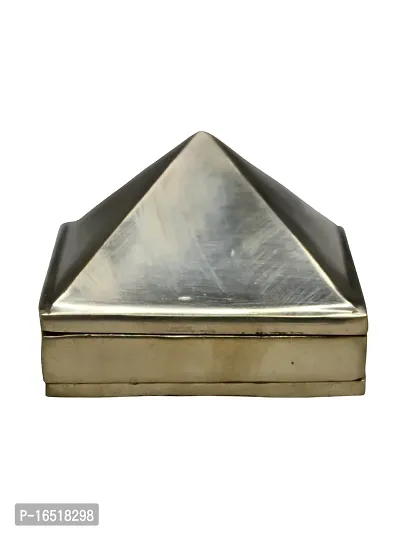 Om ssvmb9 Brass Vastu Pyramid That Spreads Positive Vibes, 3 Layer Metal Pyramid for Home and Office Feng Shui Products North-West Vaastu Dosh Nivaran Piramid (2 x 2 x 2 Inch, Gold)-thumb0