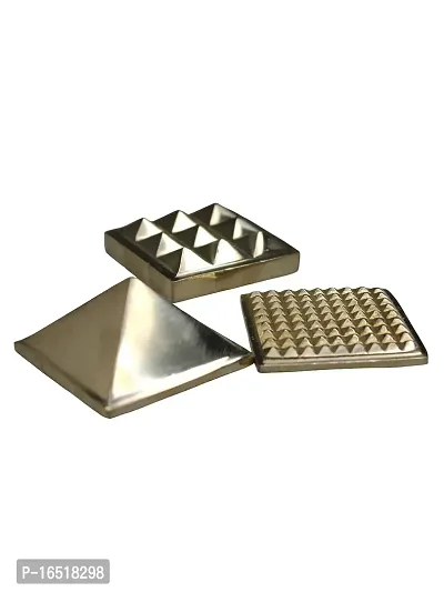 Om ssvmb9 Brass Vastu Pyramid That Spreads Positive Vibes, 3 Layer Metal Pyramid for Home and Office Feng Shui Products North-West Vaastu Dosh Nivaran Piramid (2 x 2 x 2 Inch, Gold)-thumb4