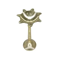 Om ssvmb9 Brass Fancy Kerala Diya Oil Lamp Stand for Puja Home Decoration Items Temple Festival Gifts Puja Articles Decor (Height:- 8 Inch)-thumb1