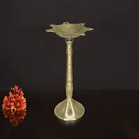 Om ssvmb9 Brass Fancy Kerala Diya Oil Lamp Stand for Puja Home Decoration Items Temple Festival Gifts Puja Articles Decor (Height:- 8 Inch)-thumb4