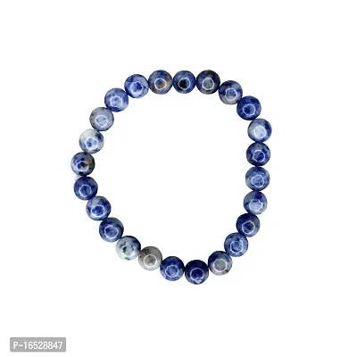 Om ssvmb9 Sodalite Bracelet For Unisex Boys Girls Protection From Electro Stress, Over Emotional (Free Size) (Pack Of 1)