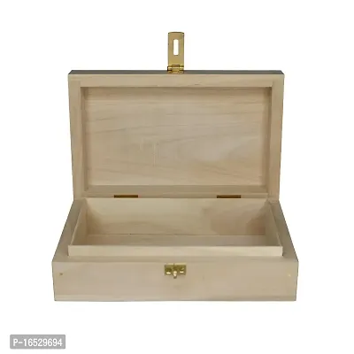 Wooden Cash Box Hand Made Laxmi Prapati Box Vastu Remedis Sriparni Wealth Money Cash Box (Weight:- 0.560 Kg)-thumb0