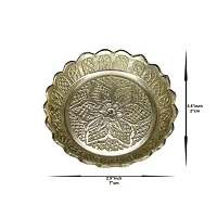 Om ssvmb9 Brass Pooja Thali Puja Dish Aarti Plate for Worship and Gift Purpose (Pack of 5, Weight:- 0.021 Kg)-thumb1