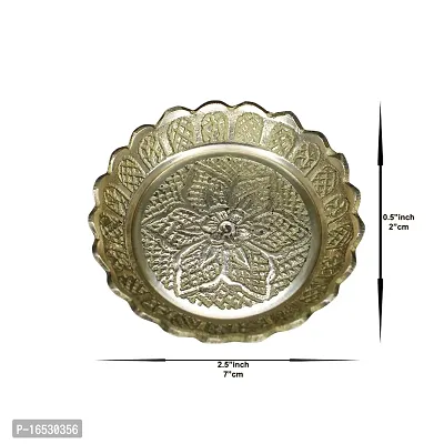 Om ssvmb9 Brass Pooja Thali Puja Dish Aarti Plate for Worship and Gift Purpose (Pack of 5, Weight:- 0.021 Kg)-thumb2