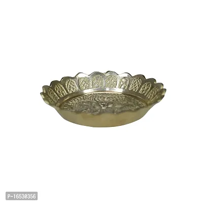 Om ssvmb9 Brass Pooja Thali Puja Dish Aarti Plate for Worship and Gift Purpose (Pack of 5, Weight:- 0.021 Kg)-thumb4