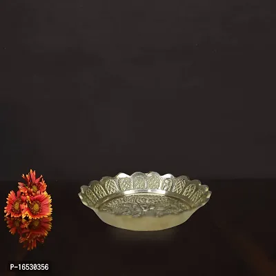 Om ssvmb9 Brass Pooja Thali Puja Dish Aarti Plate for Worship and Gift Purpose (Pack of 5, Weight:- 0.021 Kg)-thumb5