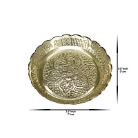 Om ssvmb9 Brass Pooja Thali Puja Dish Aarti Plate for Worship and Gift Purpose (Pack of 4, Weight:- 0.03 Kg)-thumb1