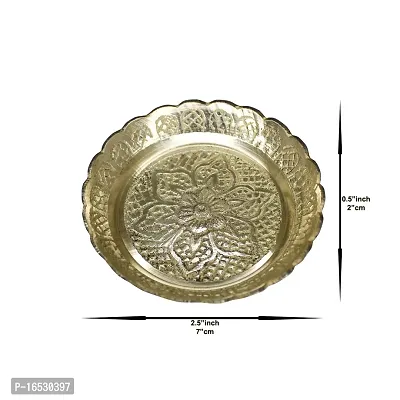 Om ssvmb9 Brass Pooja Thali Puja Dish Aarti Plate for Worship and Gift Purpose (Pack of 4, Weight:- 0.03 Kg)-thumb2