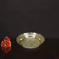 Om ssvmb9 Brass Pooja Thali Puja Dish Aarti Plate for Worship and Gift Purpose (Pack of 4, Weight:- 0.03 Kg)-thumb2