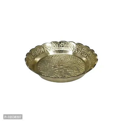 Om ssvmb9 Brass Pooja Thali Puja Dish Aarti Plate for Worship and Gift Purpose (Pack of 4, Weight:- 0.03 Kg)-thumb4