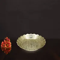 Om ssvmb9 Brass Pooja Thali Puja Dish Aarti Plate for Worship and Gift Purpose (Pack of 2, Weight:- 0.055 Kg)-thumb1