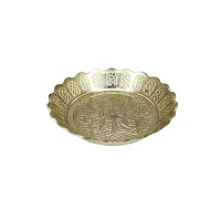 Om ssvmb9 Brass Pooja Thali Puja Dish Aarti Plate for Worship and Gift Purpose (Pack of 2, Weight:- 0.055 Kg)-thumb2