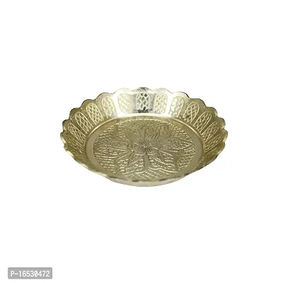 Om ssvmb9 Brass Pooja Thali Puja Dish Aarti Plate for Worship and Gift Purpose (Pack of 2, Weight:- 0.055 Kg)-thumb3