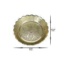 Om ssvmb9 Brass Pooja Thali Puja Dish Aarti Plate for Worship and Gift Purpose (Pack of 2, Weight:- 0.055 Kg)-thumb4